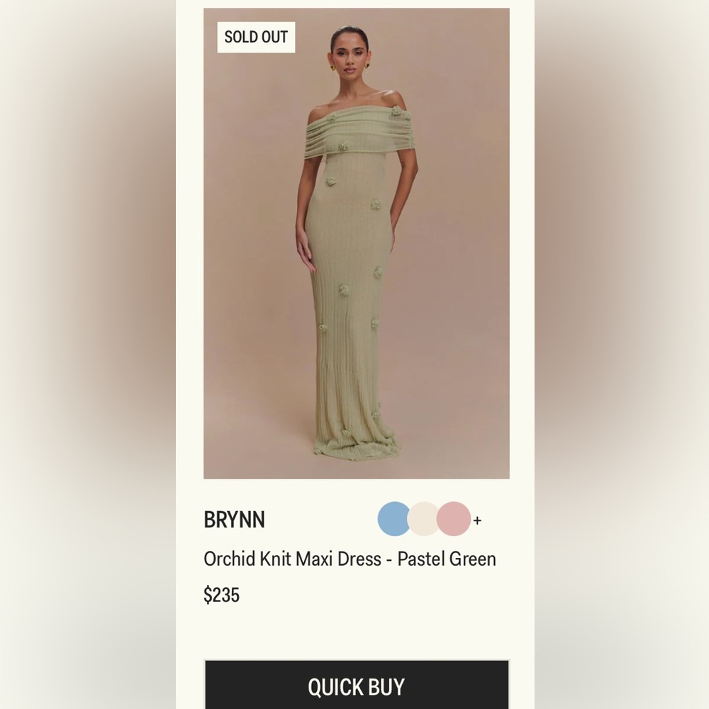 Meshki Brynn Dress in Pastel Green